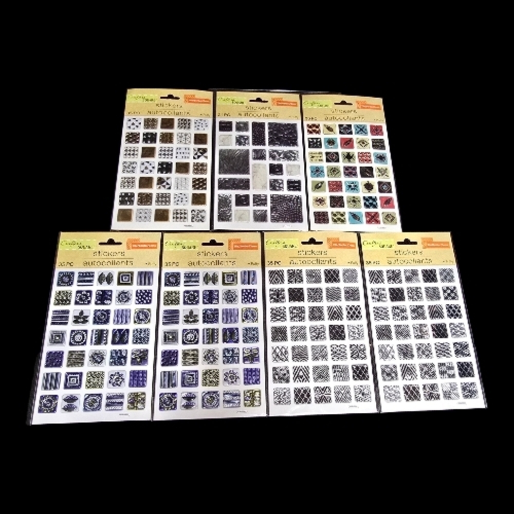7 Pack Puffy Stickers - Metallic 3D